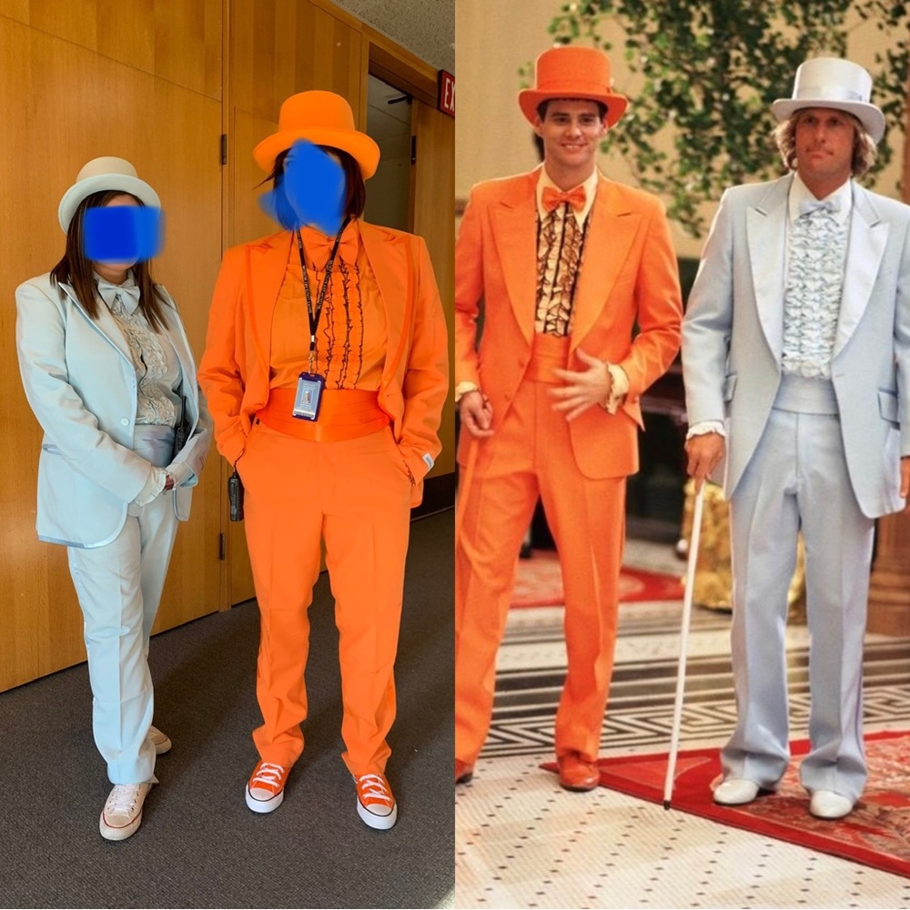 Orange tuxedo adult costume